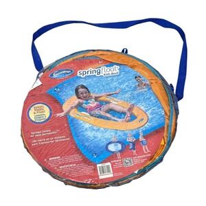 NIB SwimWays Spring Float Kids Boat Pool Float Blue Orange 5+ Years Summer Party